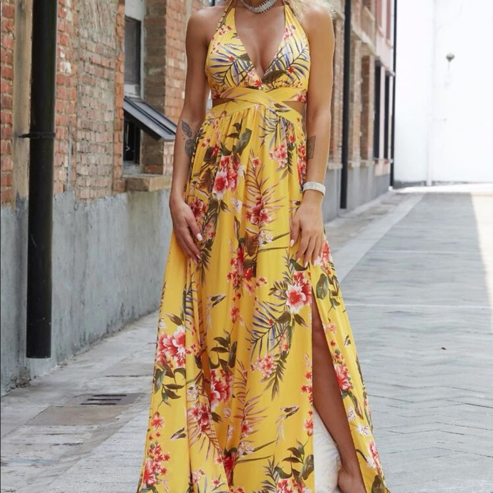 Yellow Maxi Dress New Without Tags